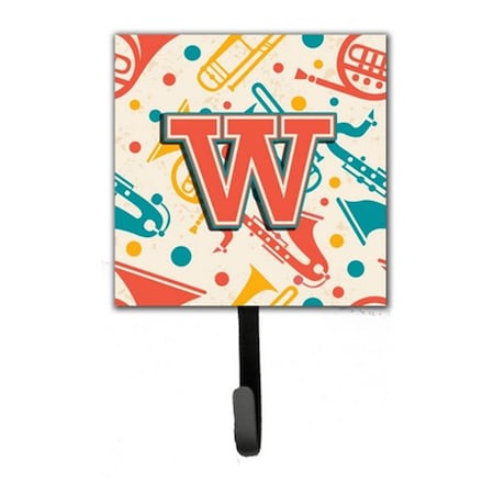 Jensendistributionservices Letter W Retro Teal Orange Musical Instruments Initial Leash & Key Holder MI1656794